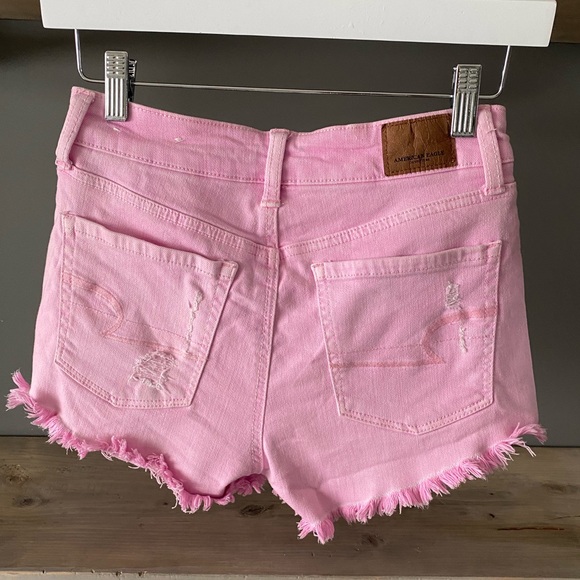 🤍3/$30 AEO Hi Rise Shortie Pink Shorts 0 - Picture 6 of 11